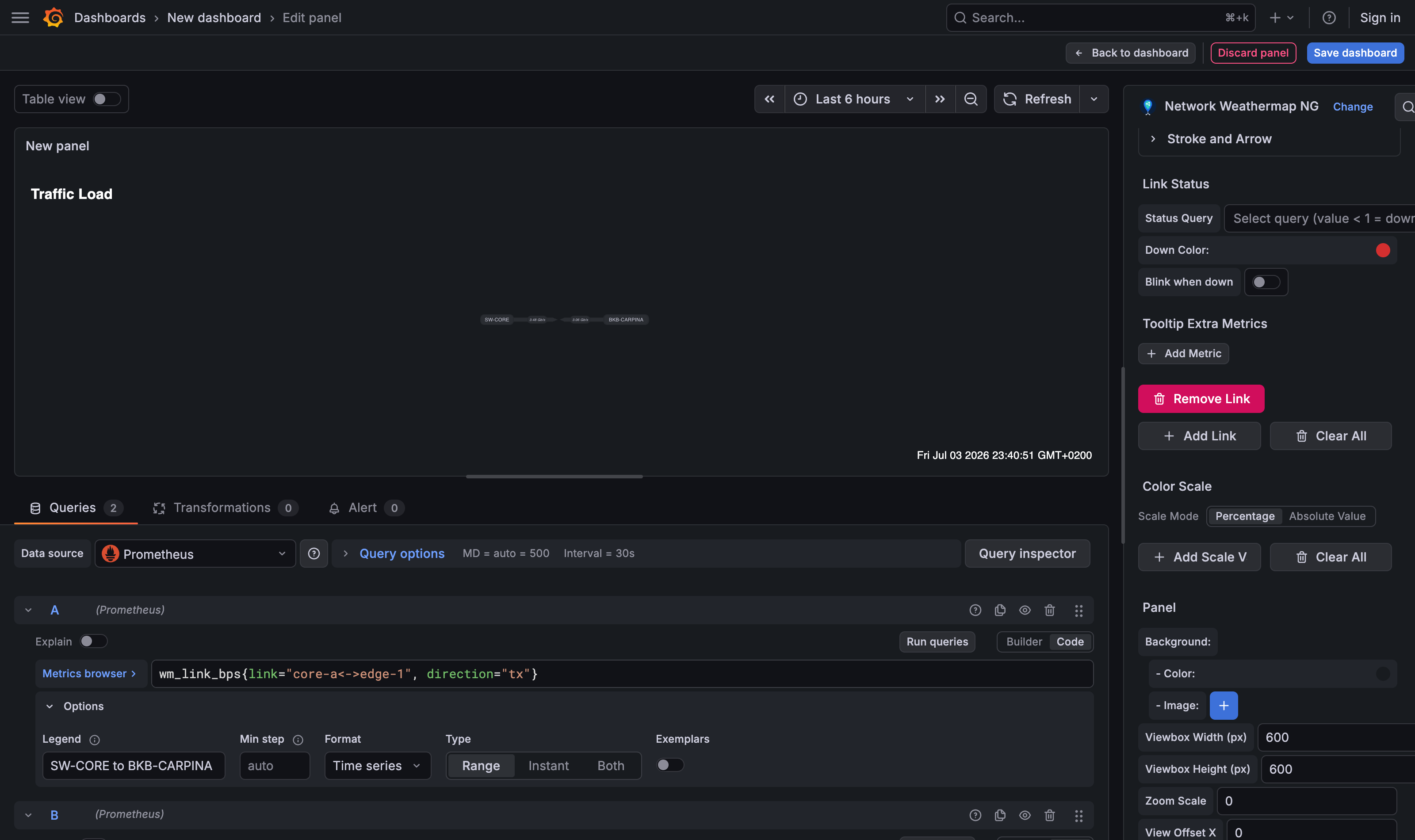 Color scale thresholds in the panel options
